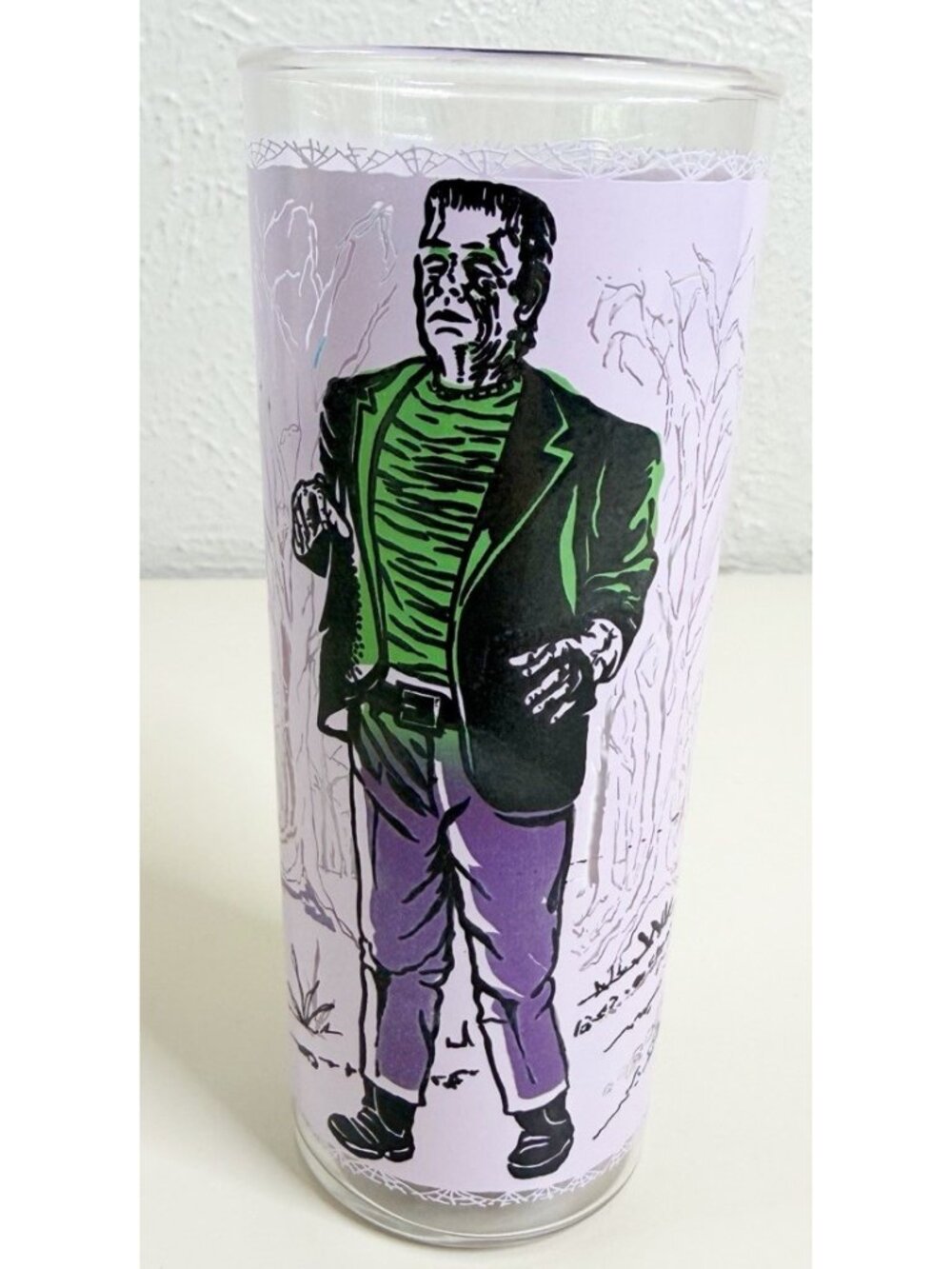 1960 Universal Pictures MONSTERS Frankenstein Anchor Hocking SOUVENIR Glass MINT